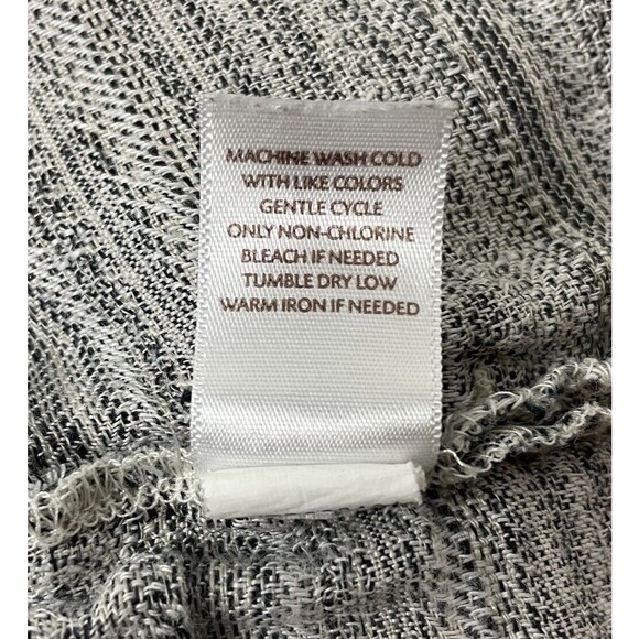 J. Jill Sz Medium Gray Pure Linen Pullover Henley Blouse Pockets Lagenlook - Picture 12 of 12